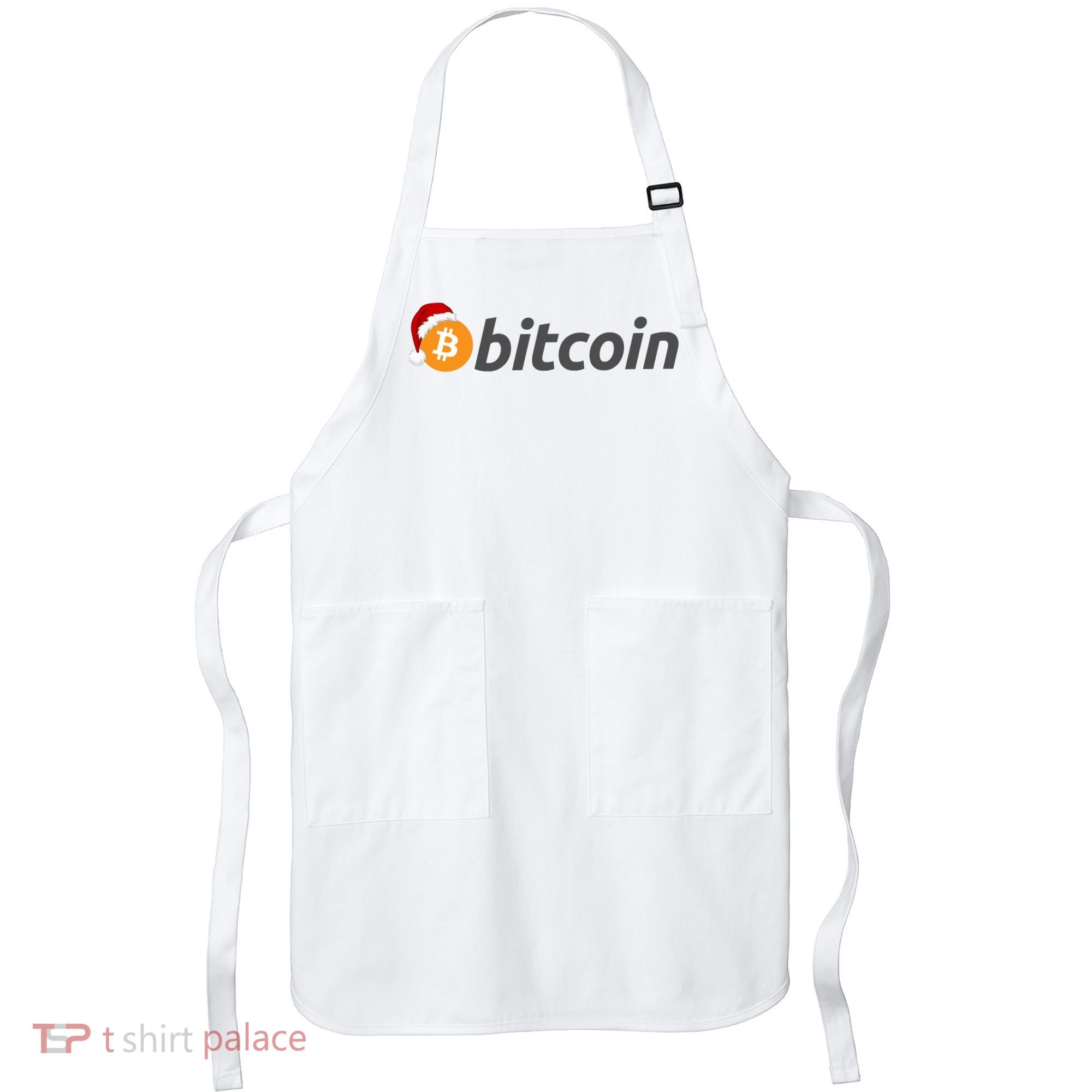 Bitcoin With Christmas Hat Funny Bitcoin With Santa Hat Funny Bitcoin Crypto Apron