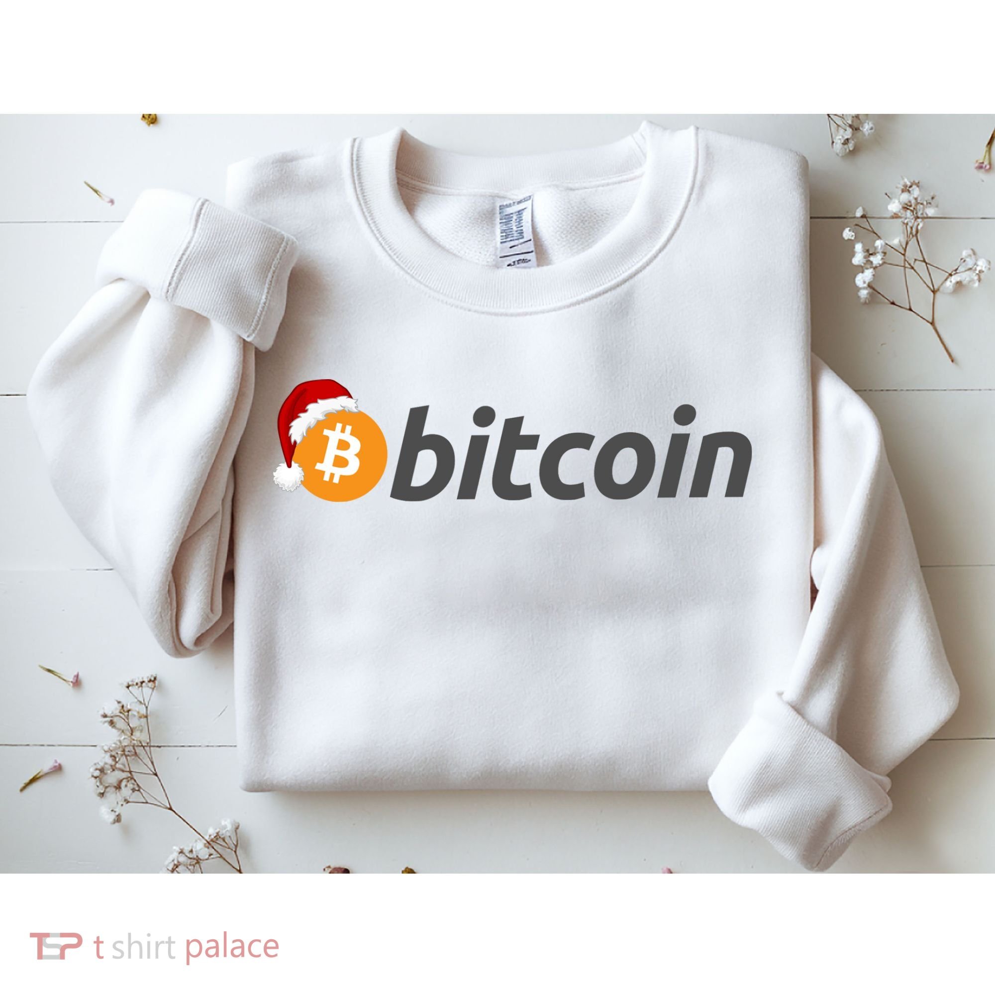 Bitcoin With Christmas Hat Funny Bitcoin With Santa Hat Funny Bitcoin Crypto Sweatshirt