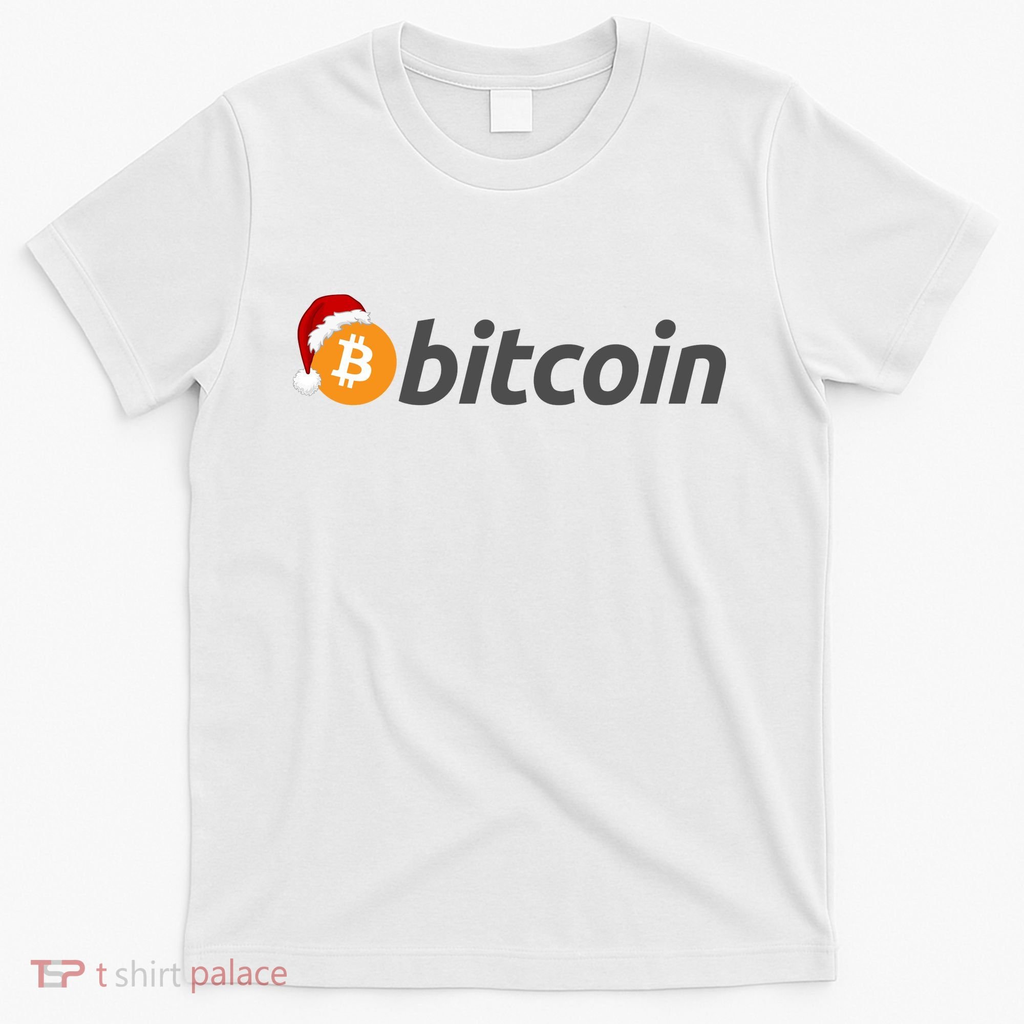 Bitcoin With Christmas Hat Funny Bitcoin With Santa Hat Funny Bitcoin Crypto T-Shirt