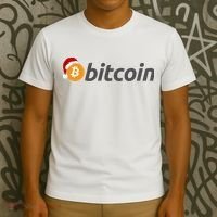 Bitcoin With Christmas Hat Funny Bitcoin With Santa Hat Funny Bitcoin Crypto T-Shirt thumb 3