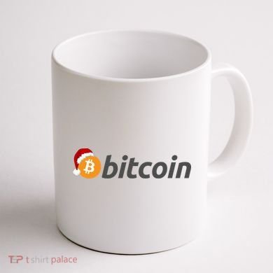 Bitcoin With Christmas Hat Funny Bitcoin With Santa Hat Funny Bitcoin Crypto Coffee Mug back