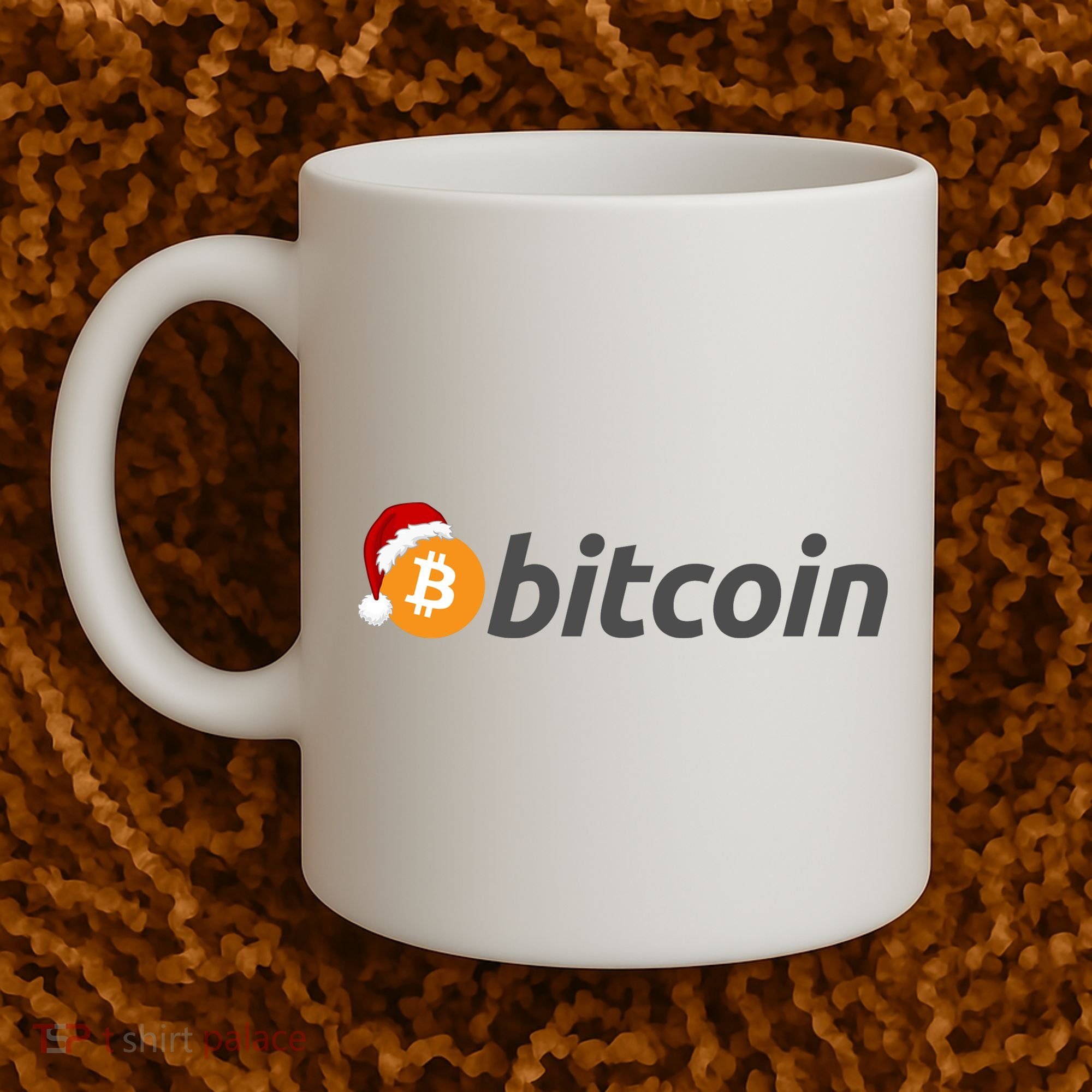 Bitcoin With Christmas Hat Funny Bitcoin With Santa Hat Funny Bitcoin Crypto Coffee Mug