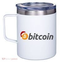 Bitcoin With Christmas Hat Funny Bitcoin With Santa Hat Funny Bitcoin Crypto 12oz Stainless Steel Coffee Mug thumb 2