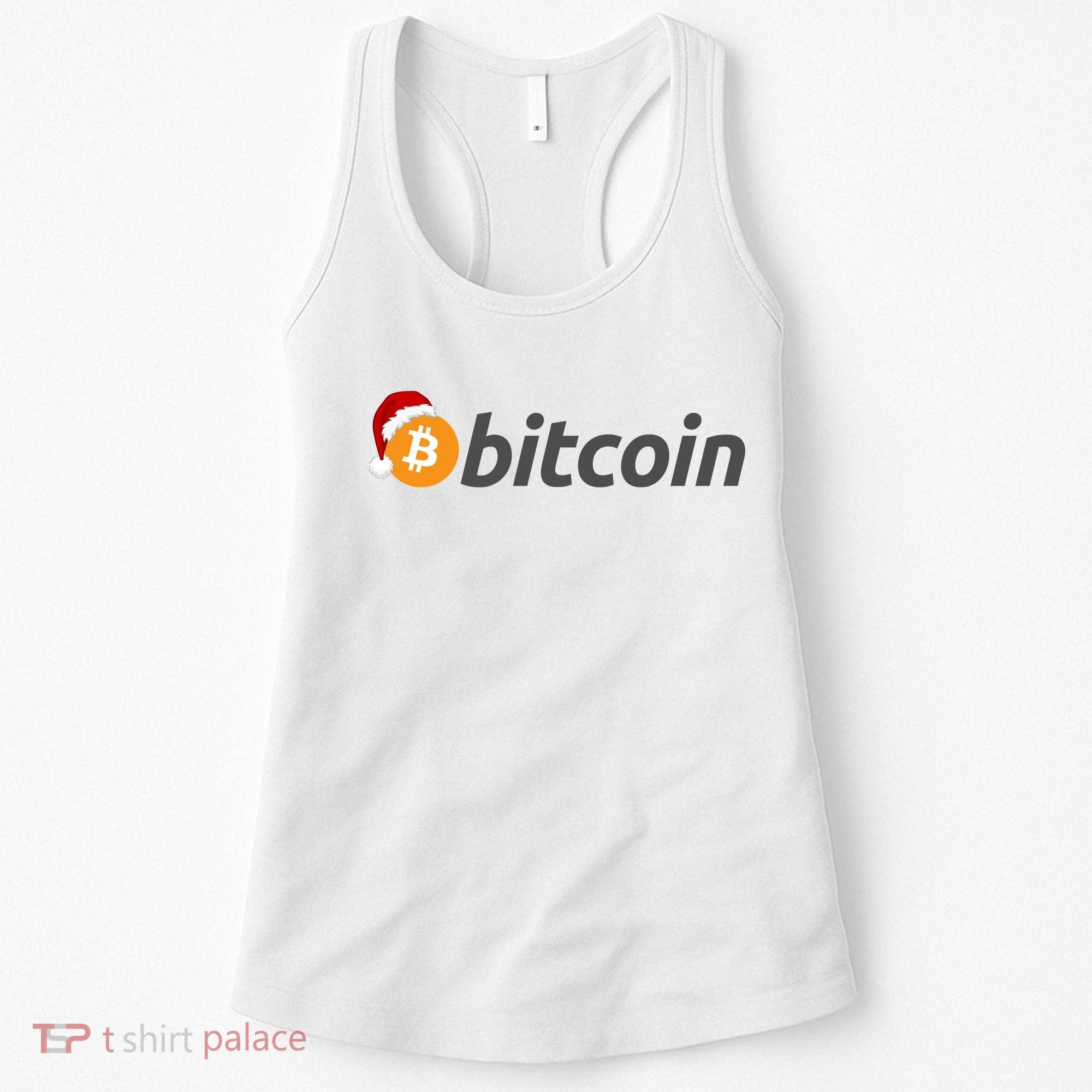 Bitcoin With Christmas Hat Funny Bitcoin With Santa Hat Funny Bitcoin Crypto Women's Tank Top