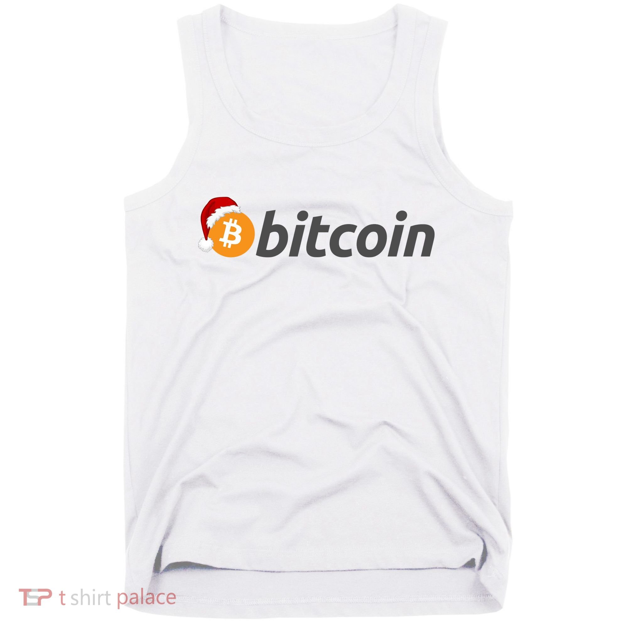 Bitcoin With Christmas Hat Funny Bitcoin With Santa Hat Funny Bitcoin Crypto Tank Top