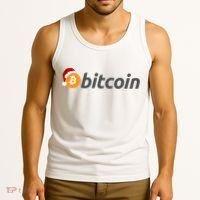 Bitcoin With Christmas Hat Funny Bitcoin With Santa Hat Funny Bitcoin Crypto Tank Top thumb 3