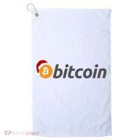 Bitcoin With Christmas Hat Funny Bitcoin With Santa Hat Funny Bitcoin Crypto Golf Towel thumb 0