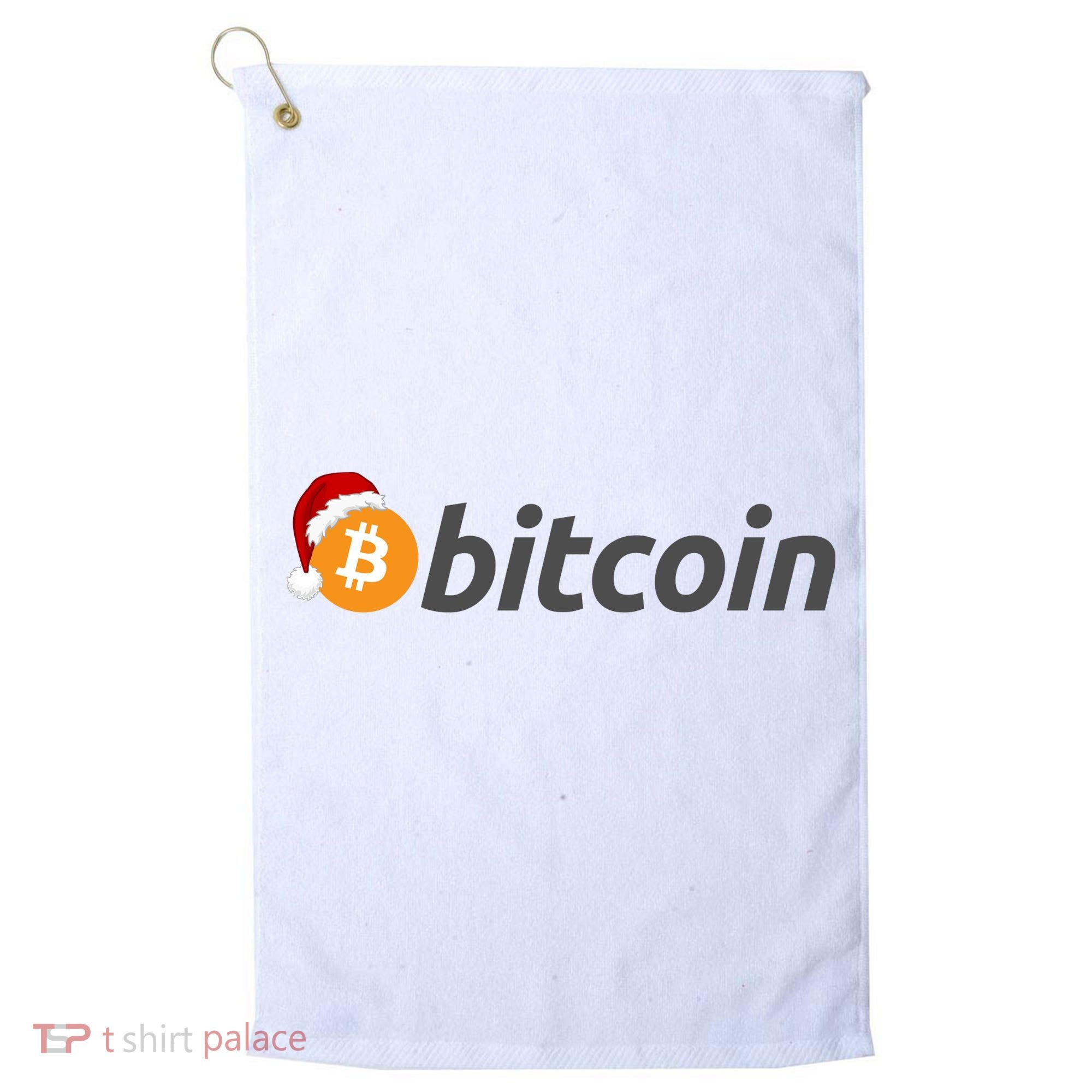 Bitcoin With Christmas Hat Funny Bitcoin With Santa Hat Funny Bitcoin Crypto Golf Towel