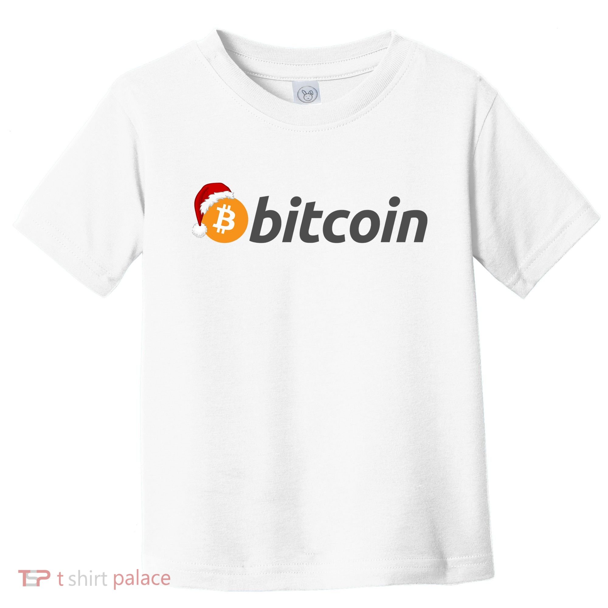 Bitcoin With Christmas Hat Funny Bitcoin With Santa Hat Funny Bitcoin Crypto Toddler T-Shirt