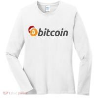 Bitcoin With Christmas Hat Funny Bitcoin With Santa Hat Funny Bitcoin Crypto Women's Long Sleeve Shirt thumb 0
