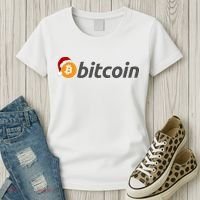 Bitcoin With Christmas Hat Funny Bitcoin With Santa Hat Funny Bitcoin Crypto Women's T-Shirt thumb 3