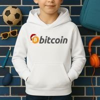 Bitcoin With Christmas Hat Funny Bitcoin With Santa Hat Funny Bitcoin Crypto Kids Hoodie thumb 2