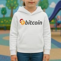 Bitcoin With Christmas Hat Funny Bitcoin With Santa Hat Funny Bitcoin Crypto Kids Hoodie thumb 3