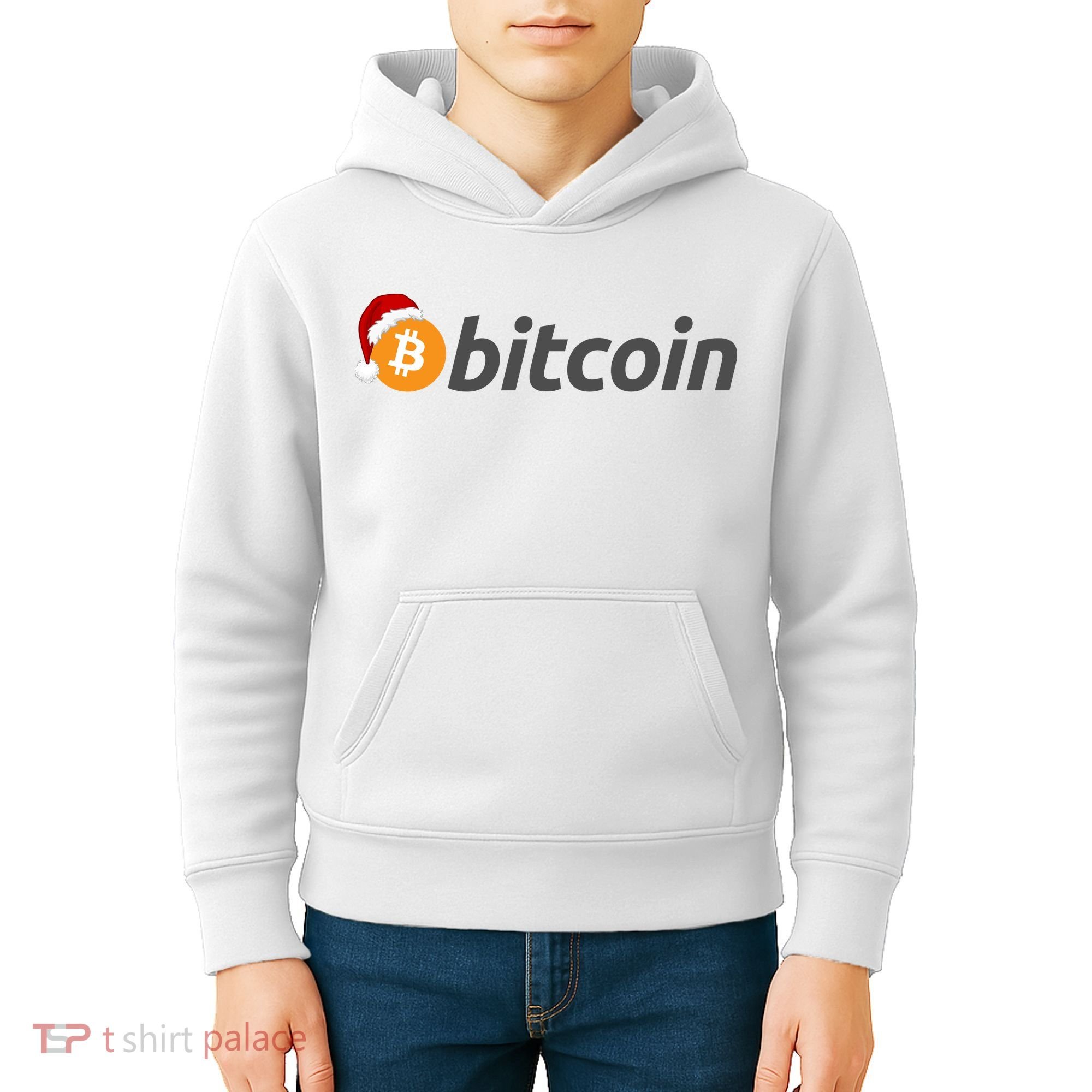 Bitcoin With Christmas Hat Funny Bitcoin With Santa Hat Funny Bitcoin Crypto Kids Hoodie