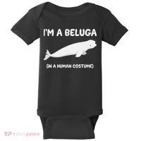 Beluga Whale Costume I'm A Beluga In A Human Costume Funny Baby Bodysuit thumb 0