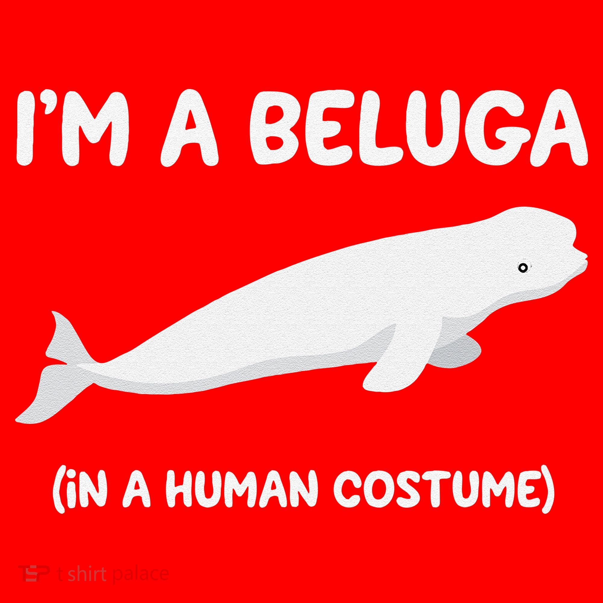 Beluga Whale Costume I'm A Beluga In A Human Costume Funny Santa Hat