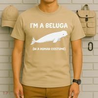 Beluga Whale Costume I'm A Beluga In A Human Costume Funny T-Shirt thumb 6