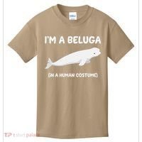 Beluga Whale Costume I'm A Beluga In A Human Costume Funny Kids T-Shirt thumb 0