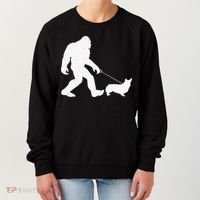 Bigfoot Walking Corgi Dog Funny Gift Women's Sweatshirt thumb 0