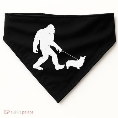 Bigfoot Walking Corgi Dog Funny Gift USA-Made Doggie Bandana