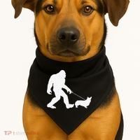 Bigfoot Walking Corgi Dog Funny Gift USA-Made Doggie Bandana thumb 1
