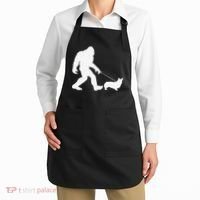 Bigfoot Walking Corgi Dog Funny Gift Apron thumb 2