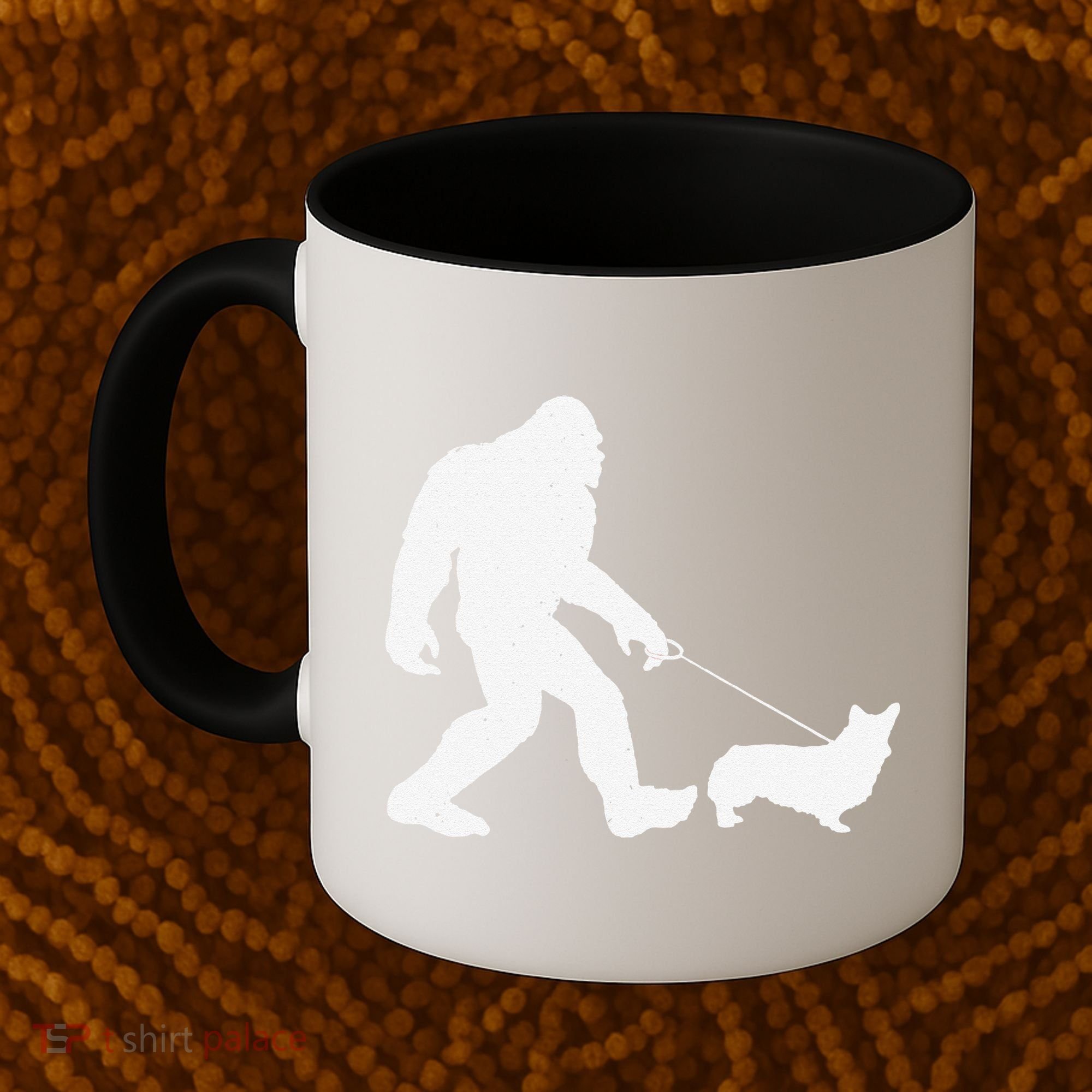 Bigfoot Walking Corgi Dog Funny Gift Coffee Mug