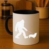 Bigfoot Walking Corgi Dog Funny Gift Coffee Mug thumb 4