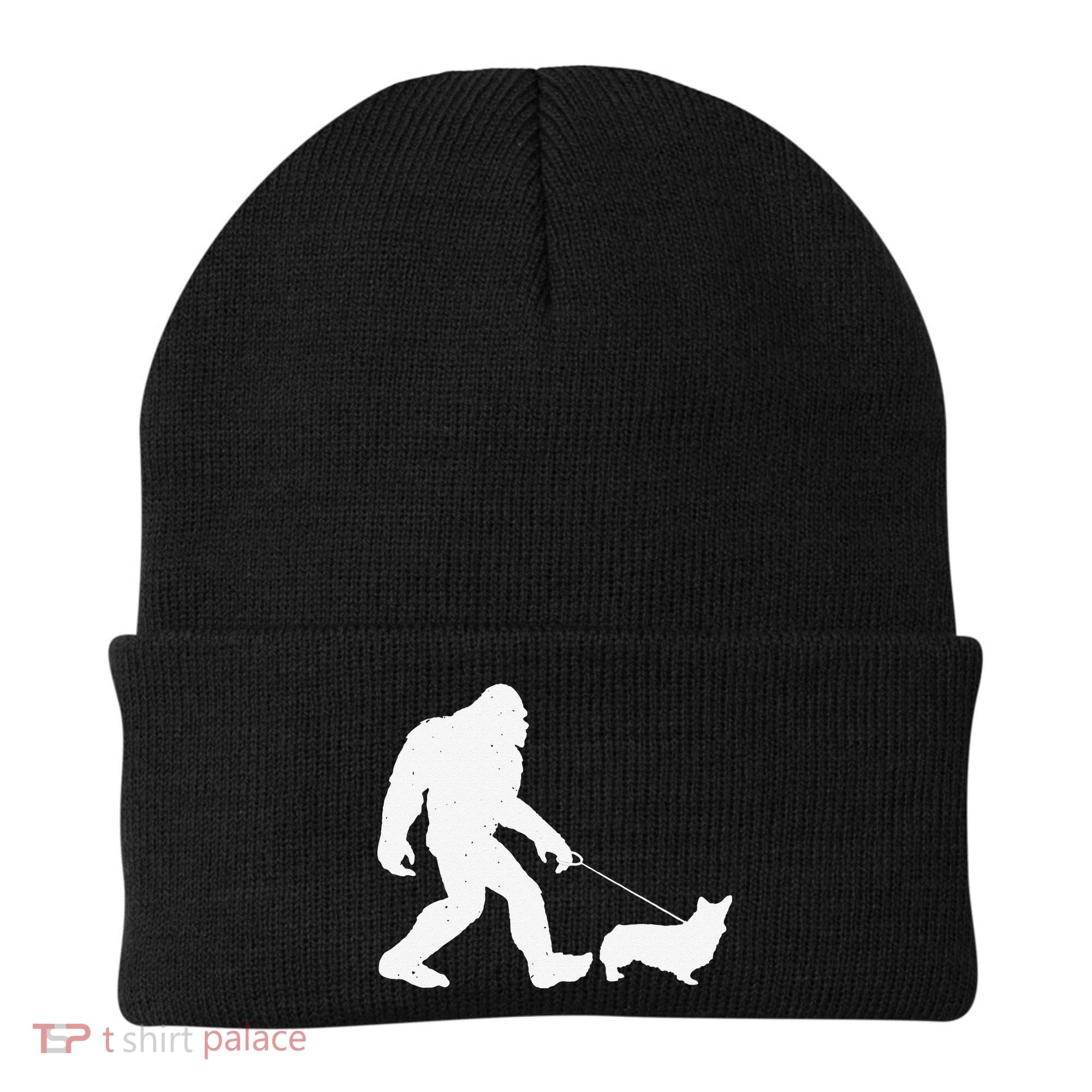 Bigfoot Walking Corgi Dog Funny Gift Beanie