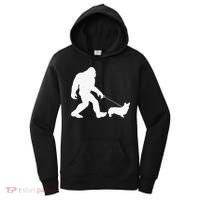 Bigfoot Walking Corgi Dog Funny Gift Women's Hoodie thumb 0