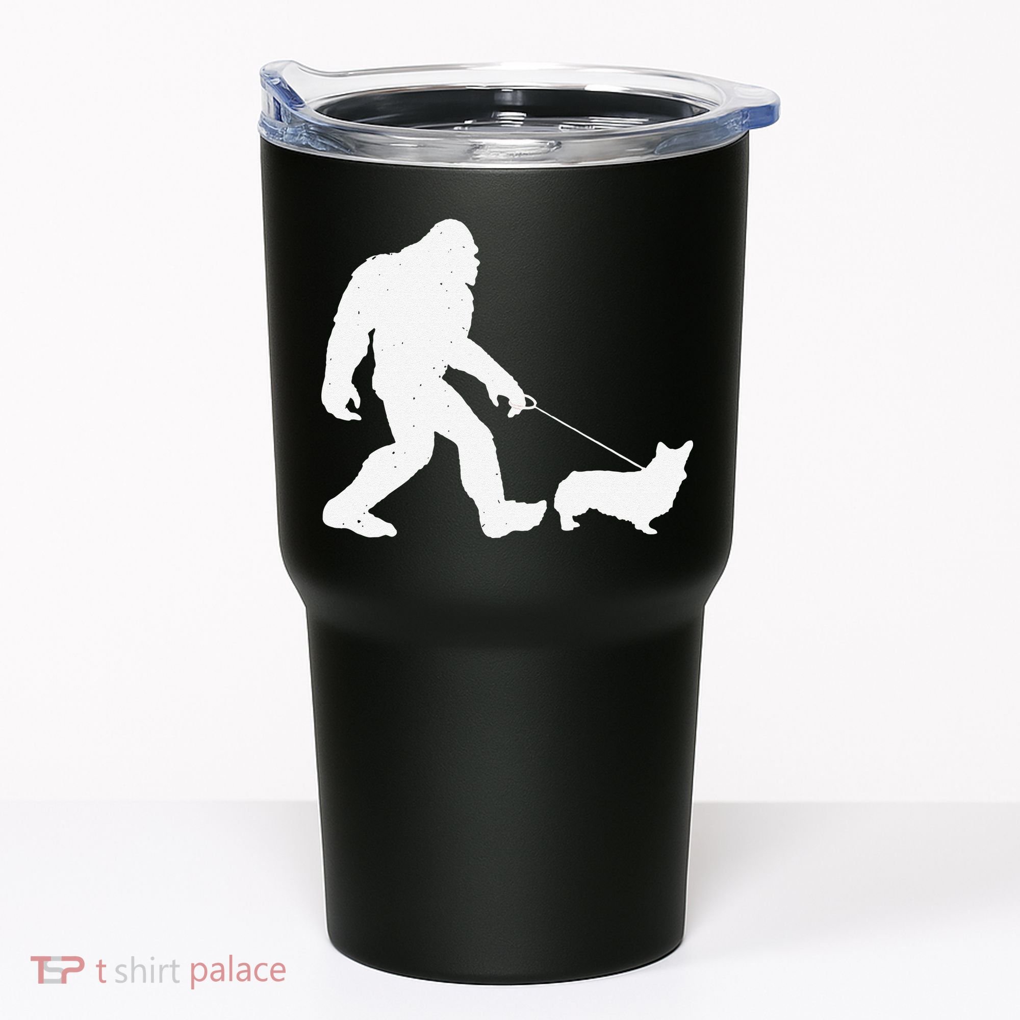 Bigfoot Walking Corgi Dog Funny Gift Tumbler