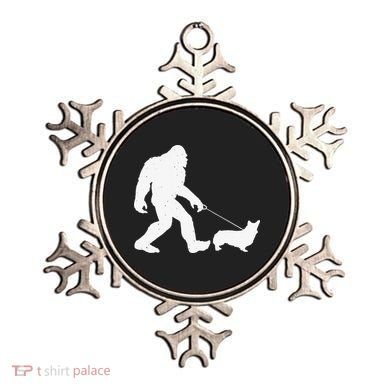 Bigfoot Walking Corgi Dog Funny Gift Ornament