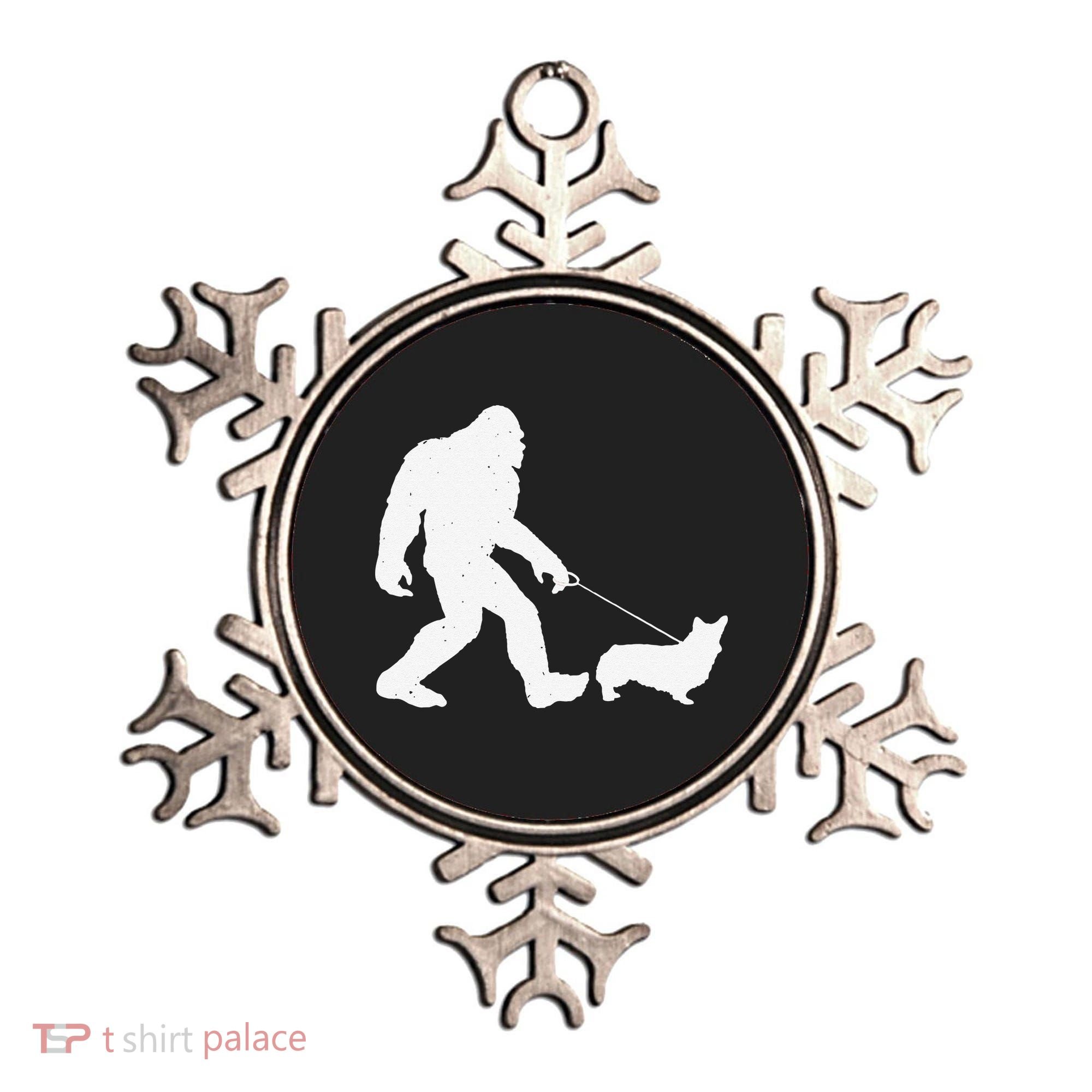 Bigfoot Walking Corgi Dog Funny Gift Ornament