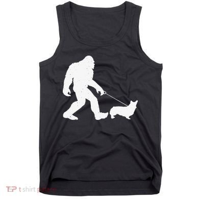 Bigfoot Walking Corgi Dog Funny Gift Tank Top