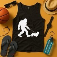 Bigfoot Walking Corgi Dog Funny Gift Tank Top thumb 4