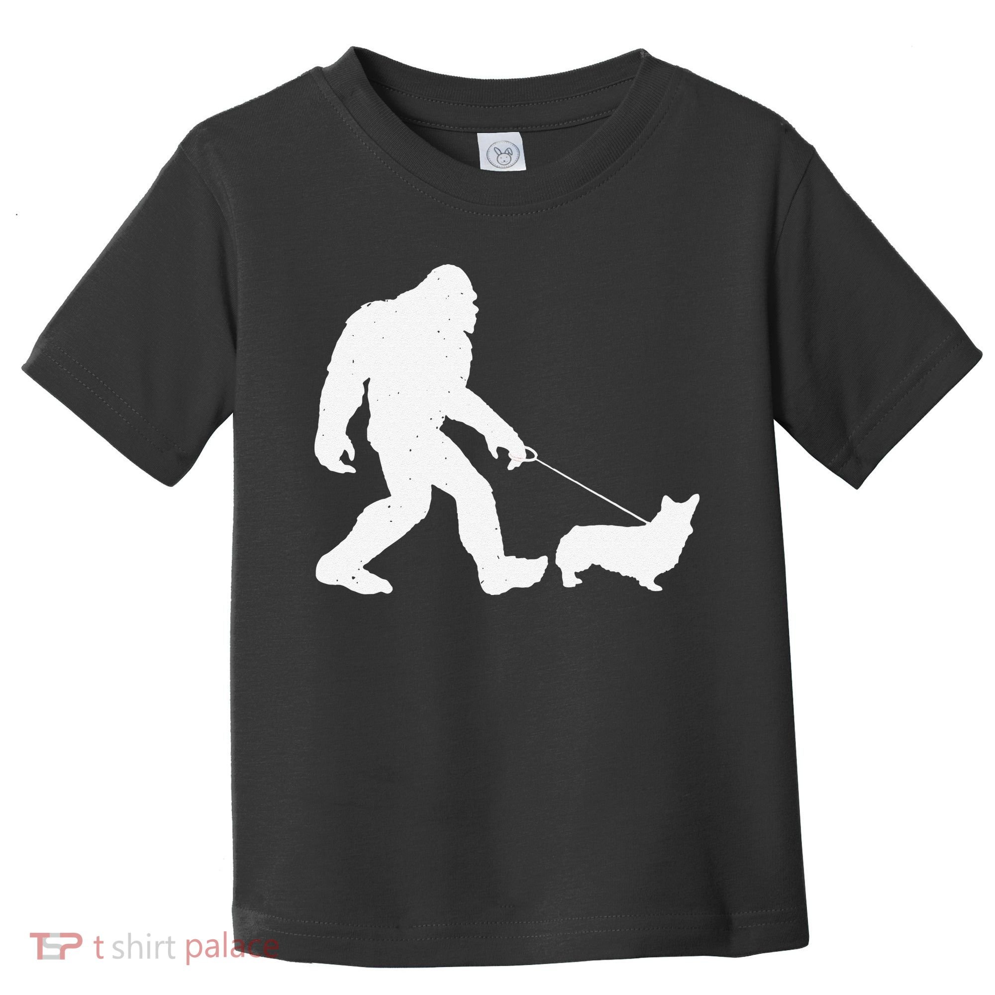Bigfoot Walking Corgi Dog Funny Gift Toddler T-Shirt