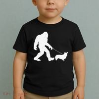 Bigfoot Walking Corgi Dog Funny Gift Toddler T-Shirt thumb 2