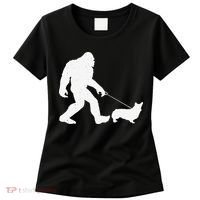 Bigfoot Walking Corgi Dog Funny Gift Women's T-Shirt thumb 0