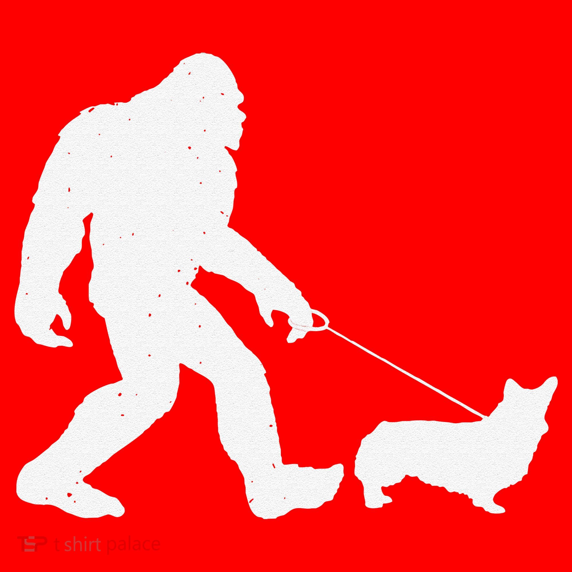 Bigfoot Walking Corgi Dog Funny Gift Santa Hat