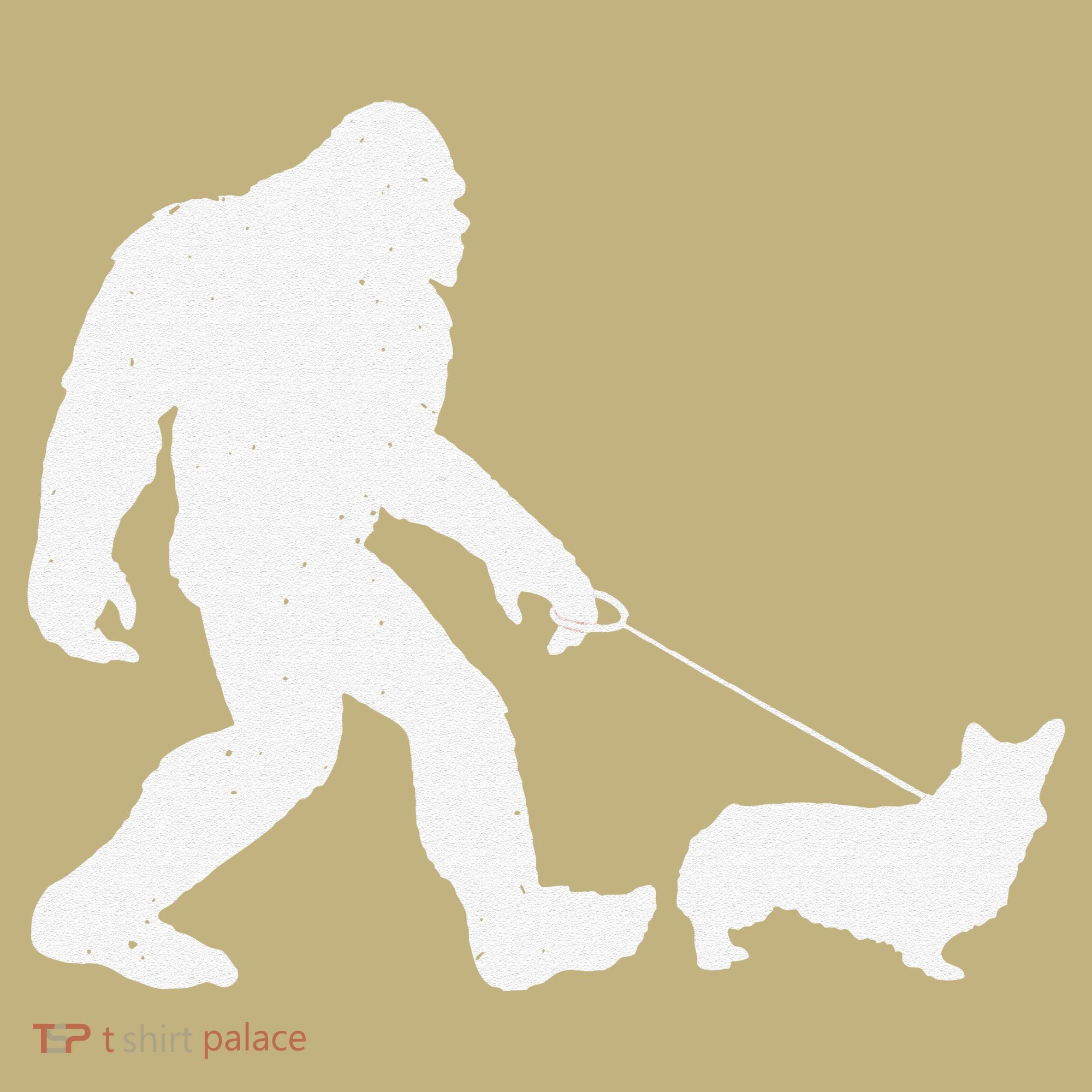 Bigfoot Walking Corgi Dog Funny Gift Long Sleeve Shirt