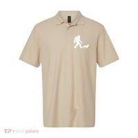 Bigfoot Walking Corgi Dog Funny Gift Polo thumb 0