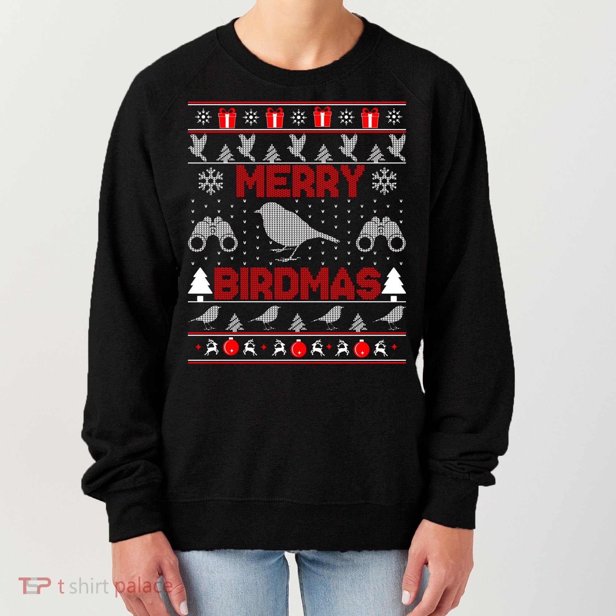 Bird Watching Christmas Birding Merry Birdmas Ugly Sweater Gift Women's Sweatshirt