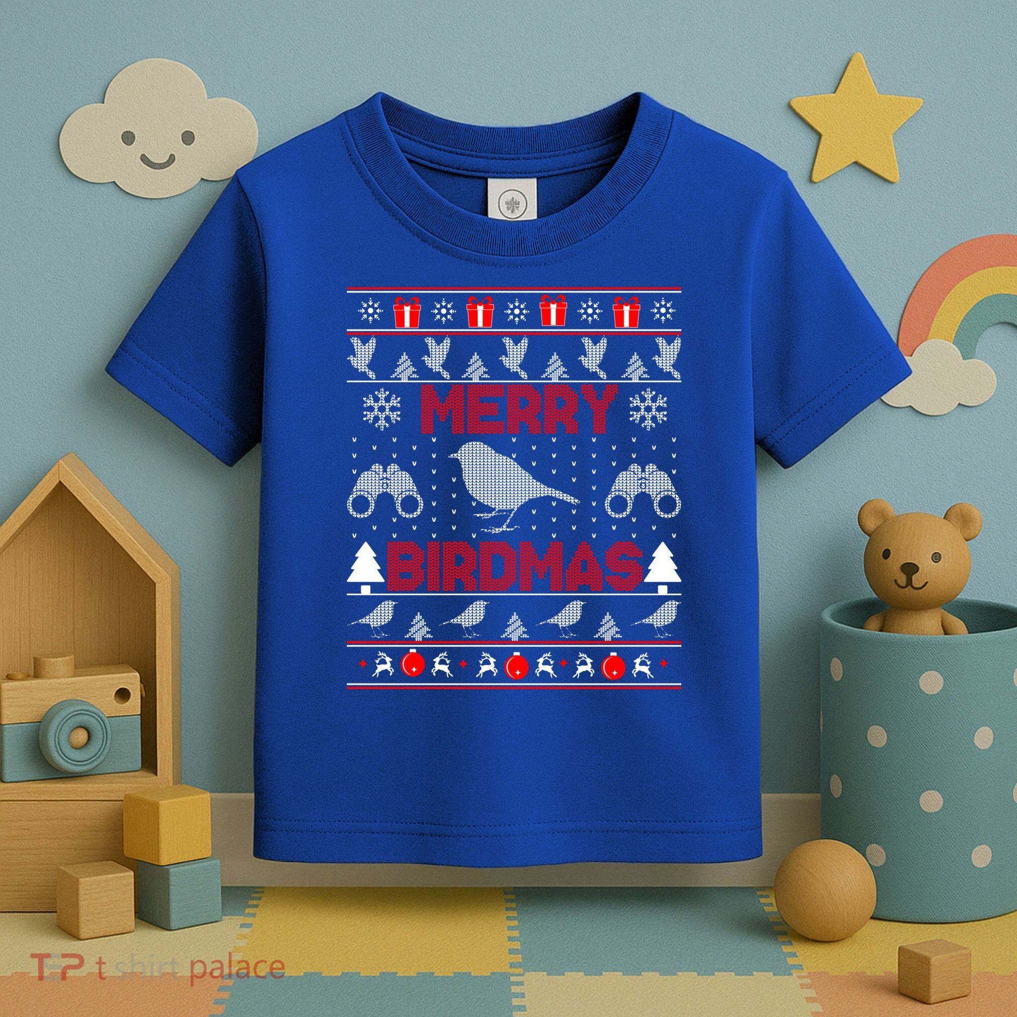 Bird Watching Christmas Birding Merry Birdmas Ugly Sweater Gift Toddler T-Shirt