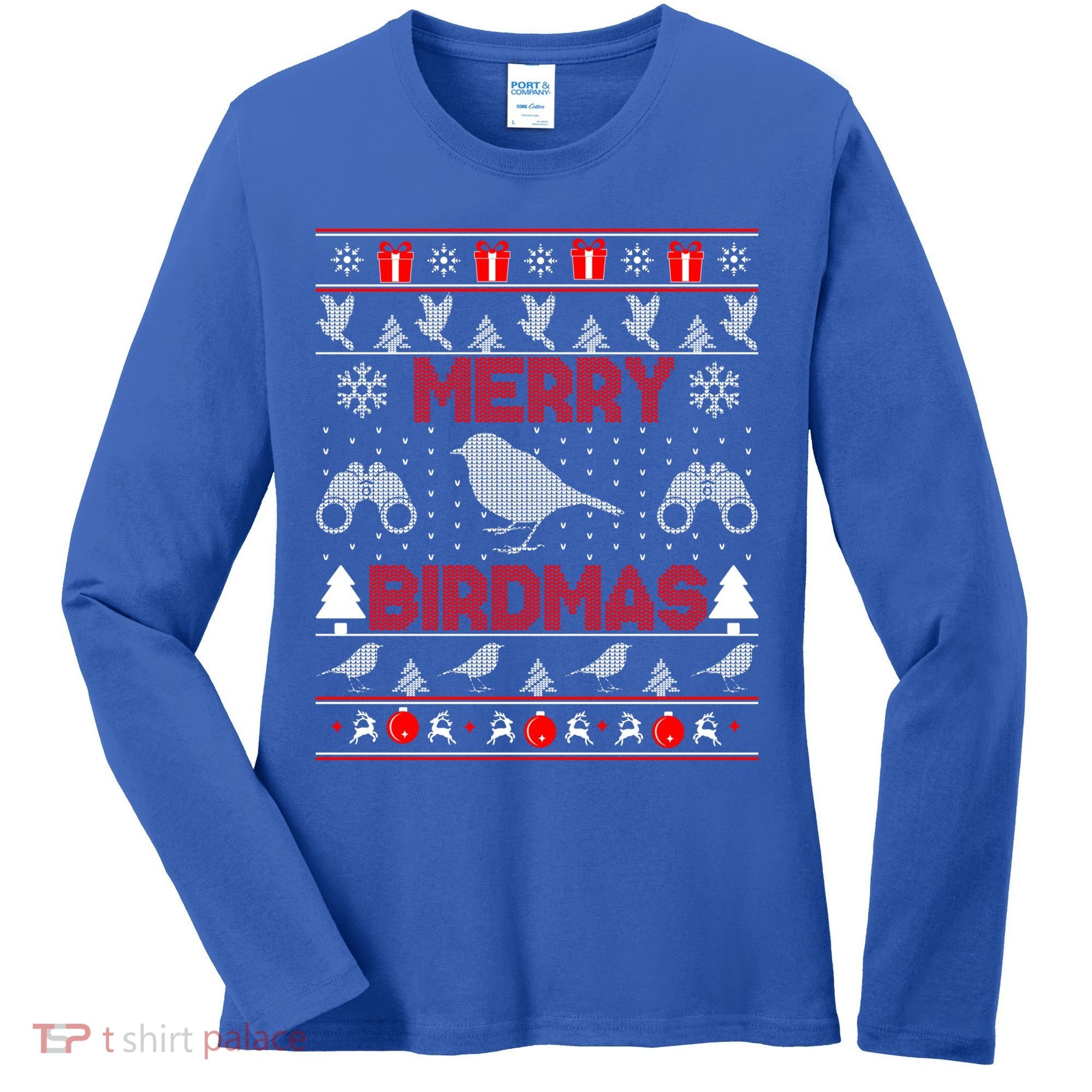 Bird Watching Christmas Birding Merry Birdmas Ugly Sweater Gift Women's Long Sleeve Shirt