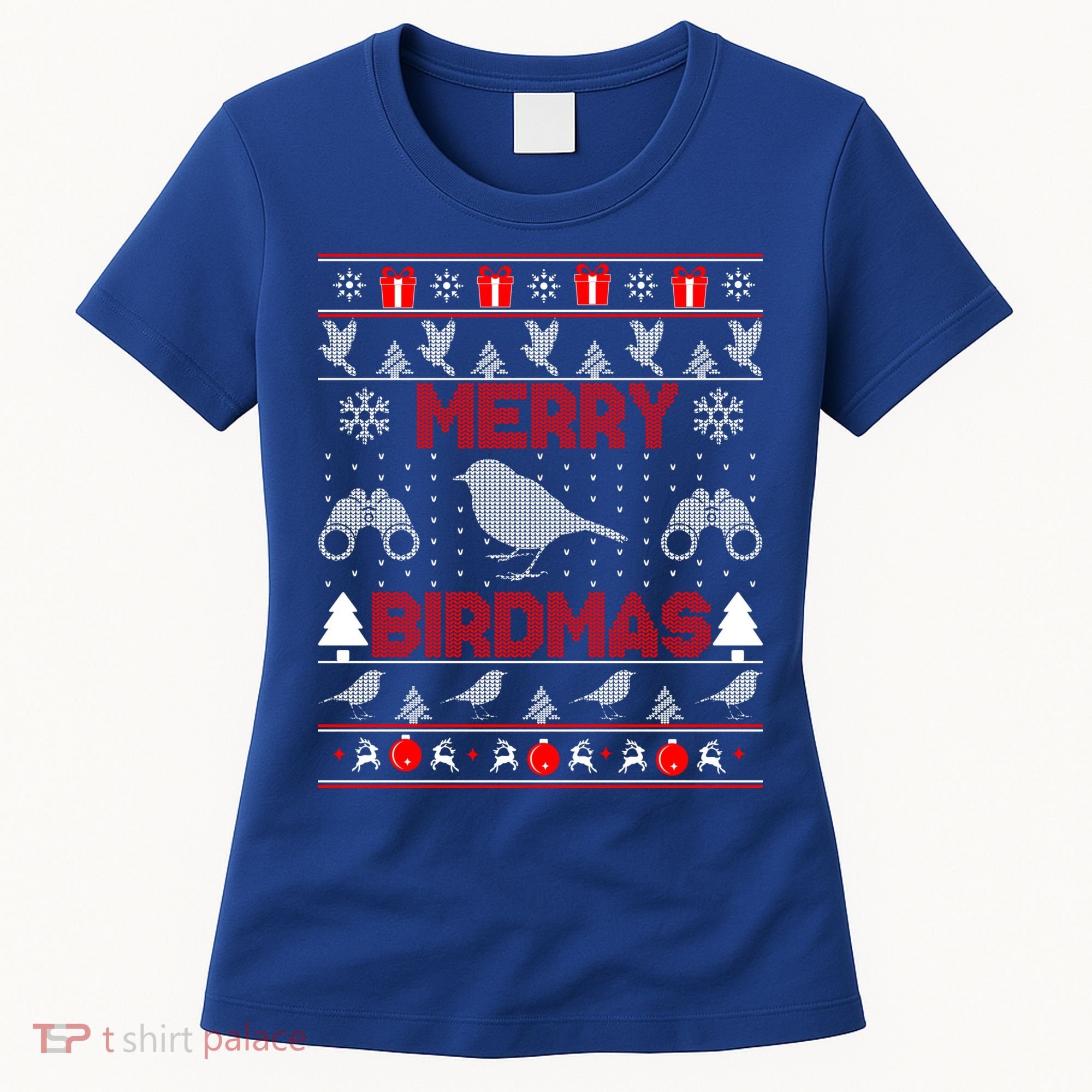 Bird Watching Christmas Birding Merry Birdmas Ugly Sweater Gift Women's T-Shirt