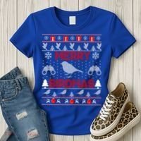 Bird Watching Christmas Birding Merry Birdmas Ugly Sweater Gift Women's T-Shirt thumb 3