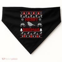 Bird Watching Christmas Birding Merry Birdmas Ugly Sweater USA-Made Doggie Bandana thumb 0
