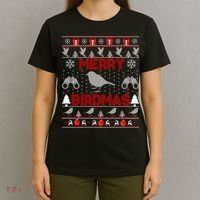 Bird Watching Christmas Birding Merry Birdmas Ugly Sweater T-Shirt thumb 4