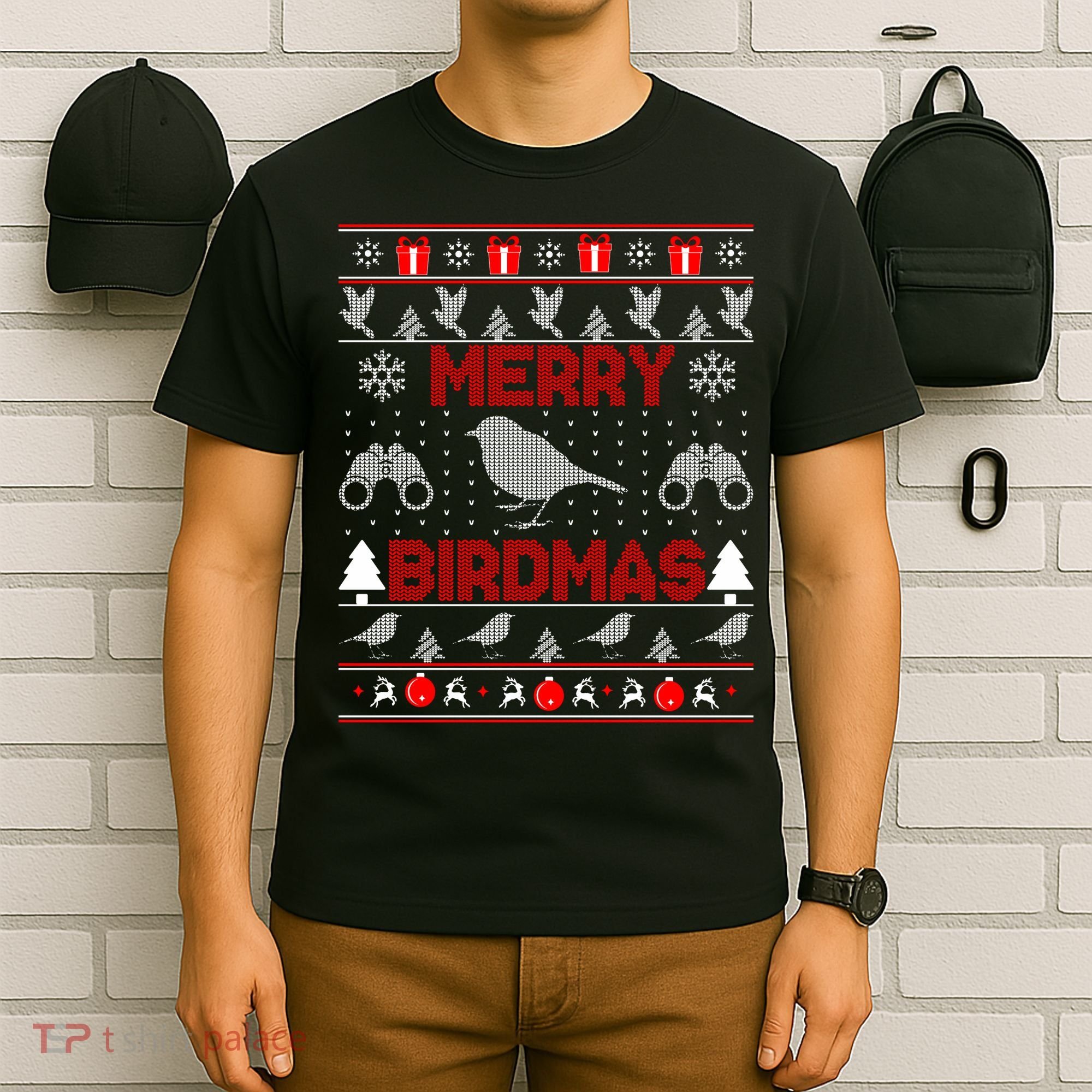 Bird Watching Christmas Birding Merry Birdmas Ugly Sweater T-Shirt