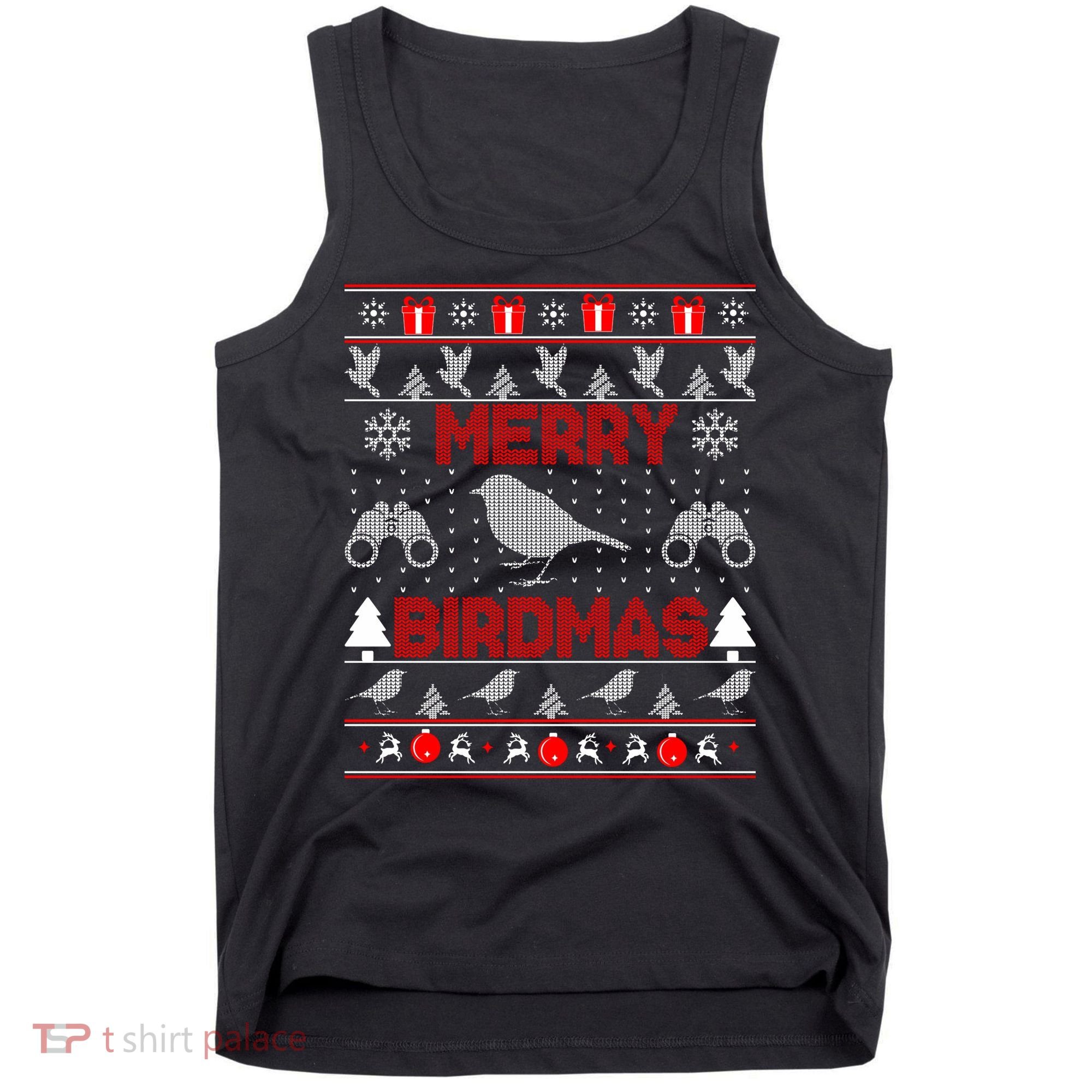 Bird Watching Christmas Birding Merry Birdmas Ugly Sweater Tank Top